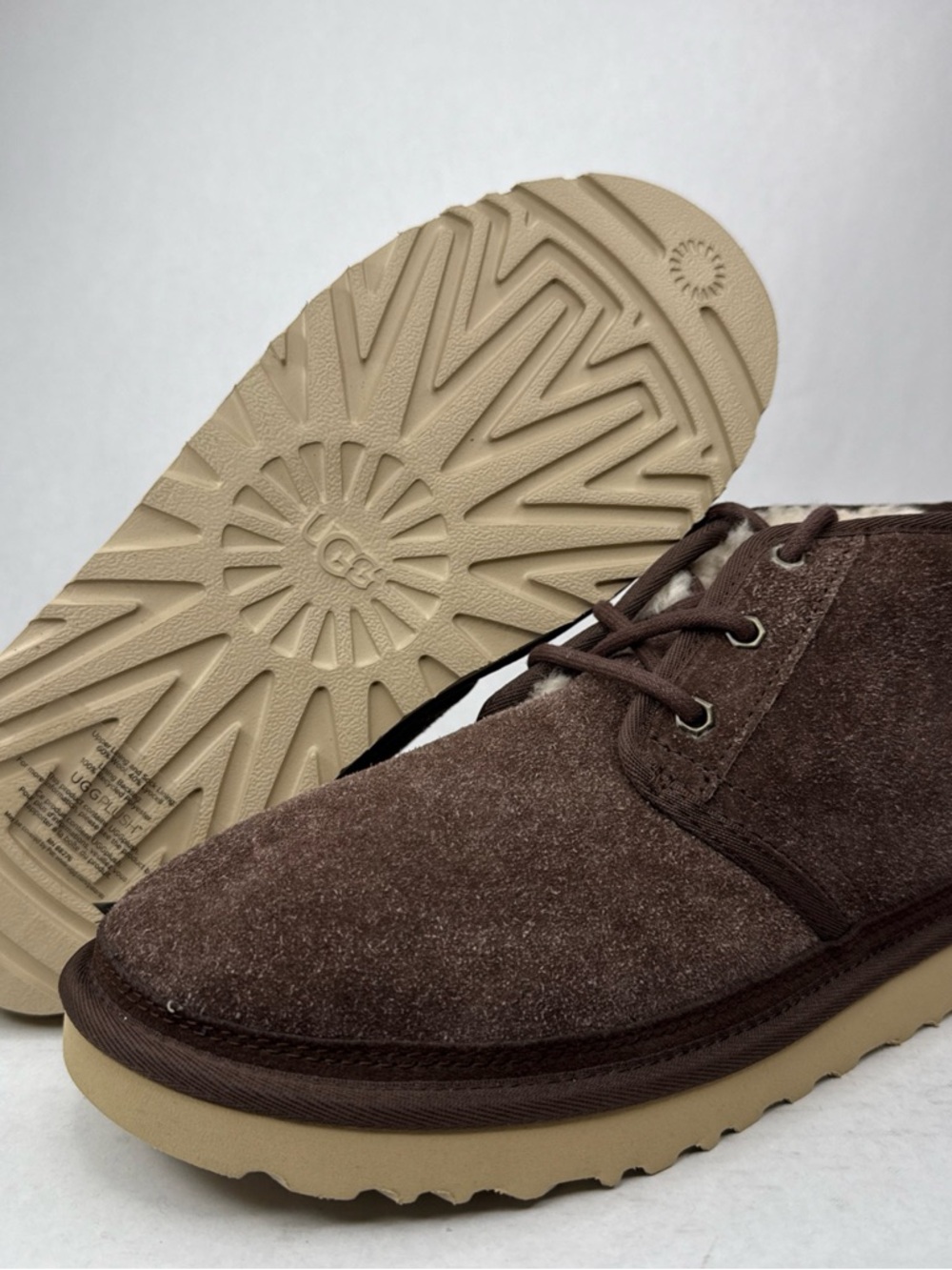 UGG Neumel Shaggy Suede Chukka Winter Boots Brown 1158219 Men's Size 9 New
